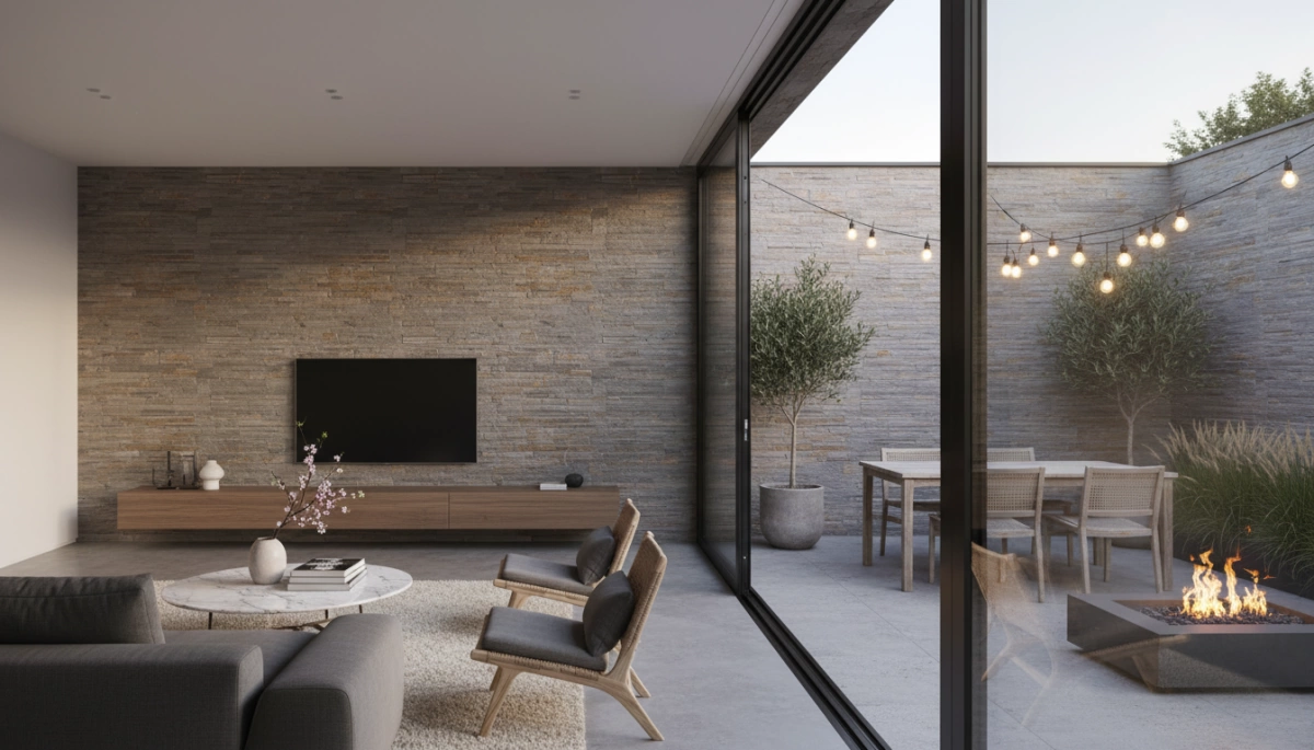 papier peint en pierre flexible, design intérieur et extérieur