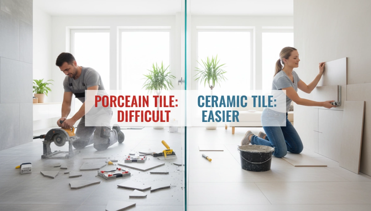 صعوبة تركيب البورسلين مقابل السيراميك