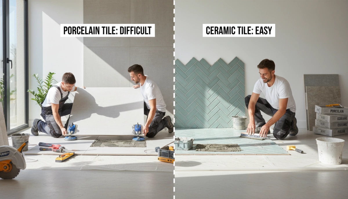 صعوبة تركيب البورسلين مقابل السيراميك