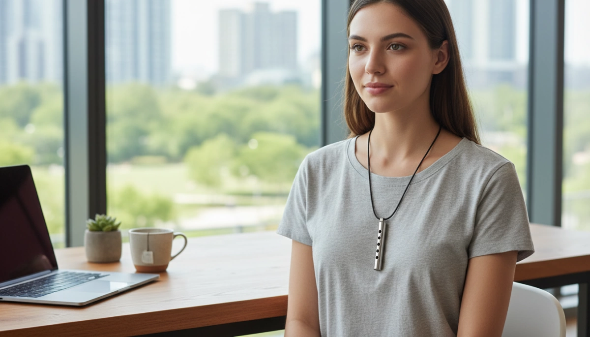 breathing necklace functional hollow core tube pendant