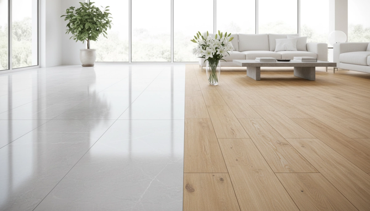 مقارنة بين أرضيات البلاط الخزفي