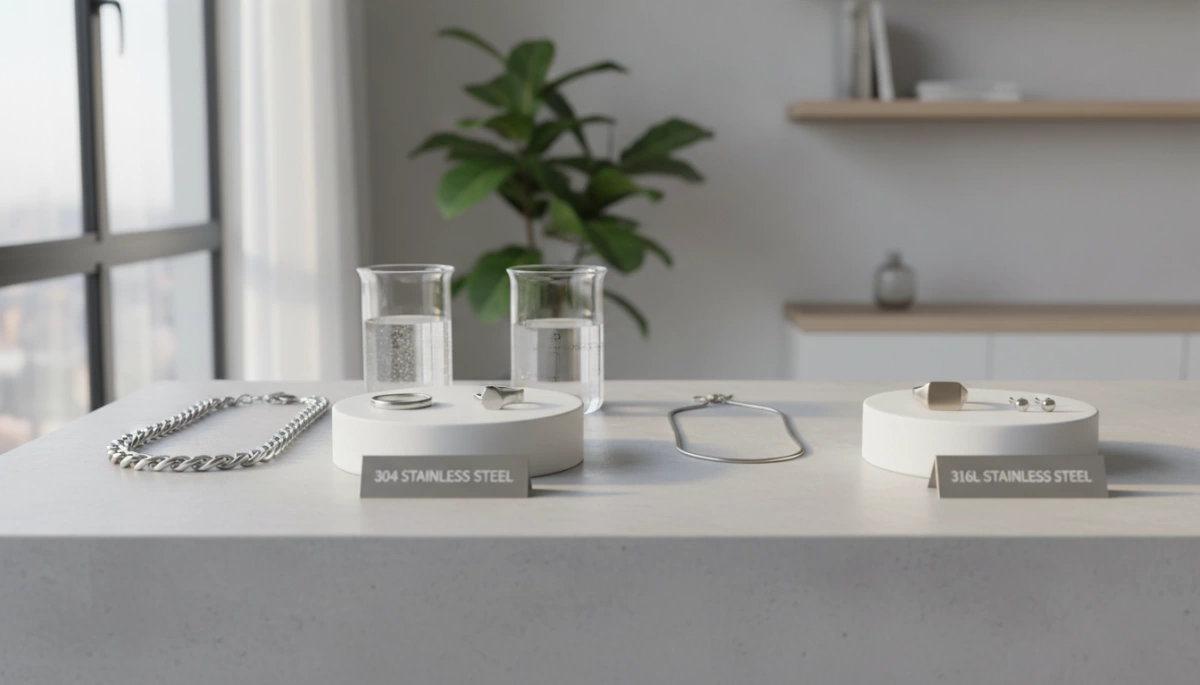 Сравнение украшений из нержавеющей стали 304 и 316L