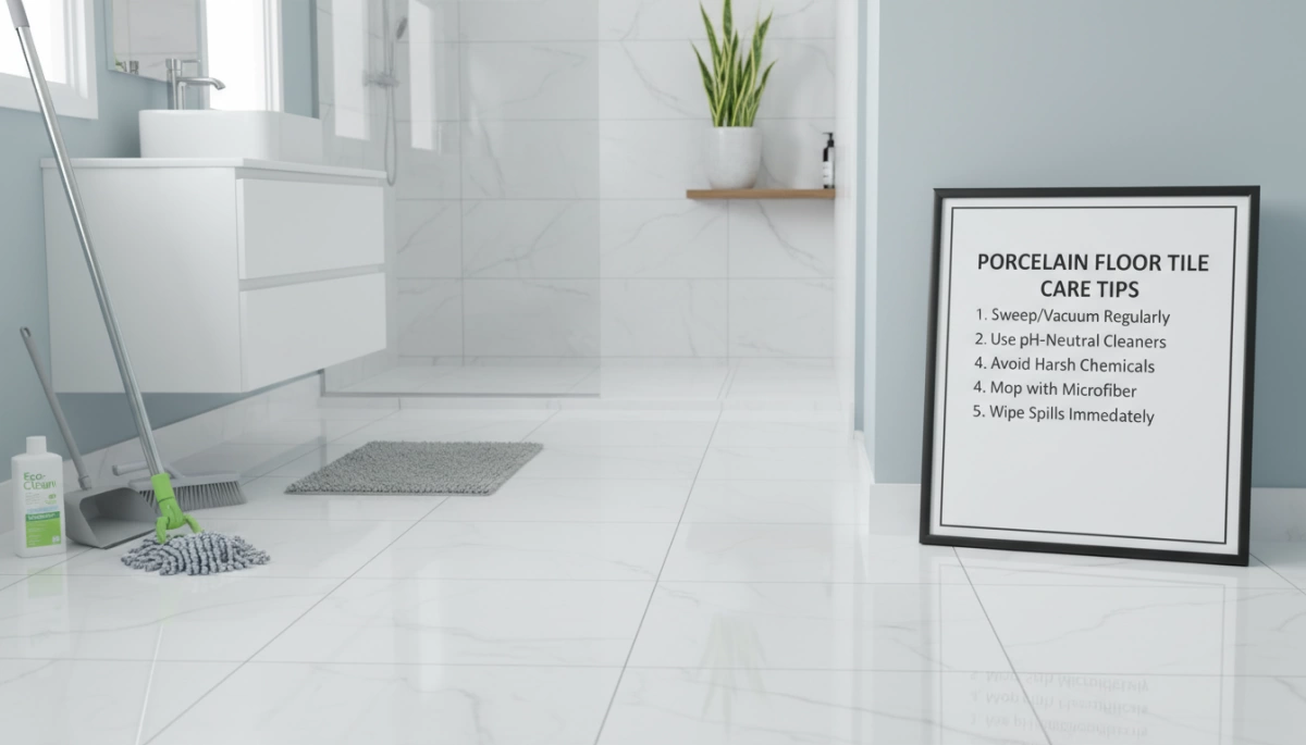 consigli per la cura delle piastrelle in porcellana per il bagno