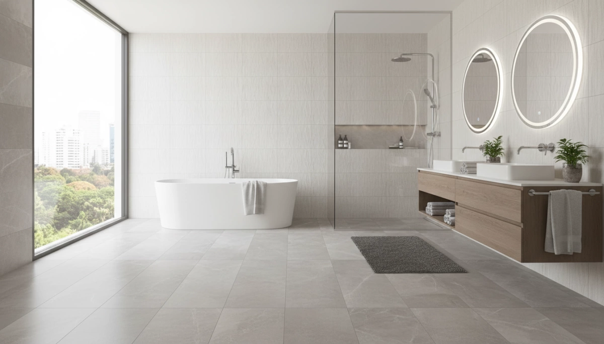 piastrelle in porcellana per pavimenti e bagni, stili e design