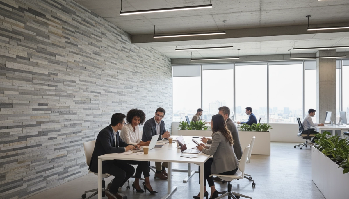 mga wall panel ng flexible stone sa opisina