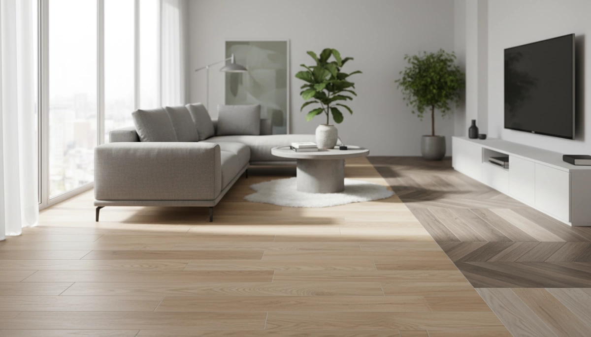 koleksyon ng porcelain tile na mukhang kahoy