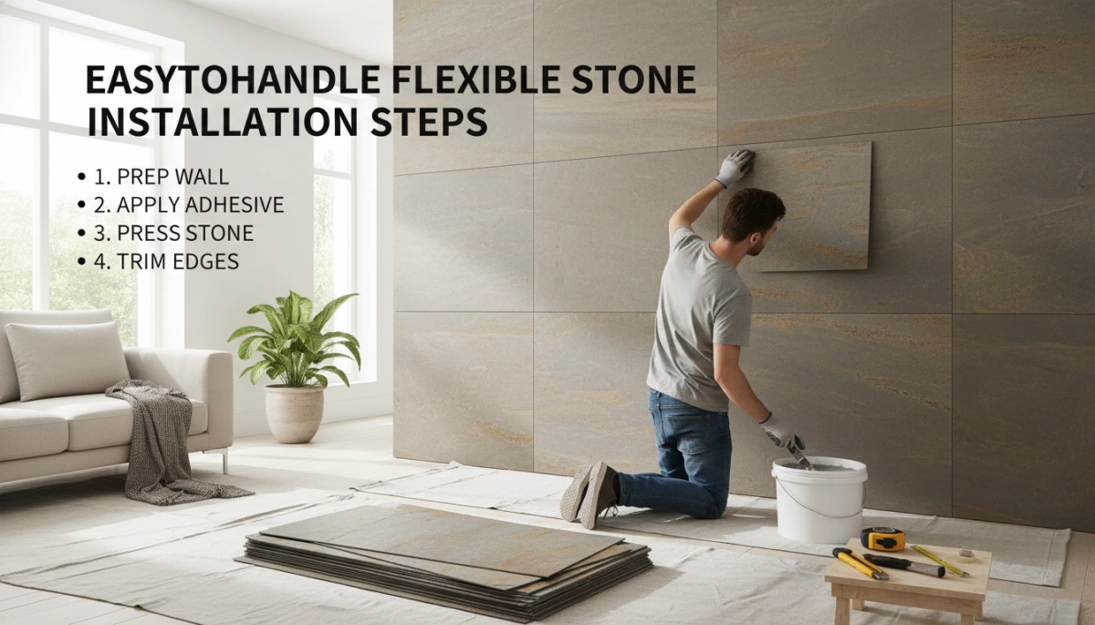 madaling i-handle na mga hakbang sa pag-install ng flexible stone