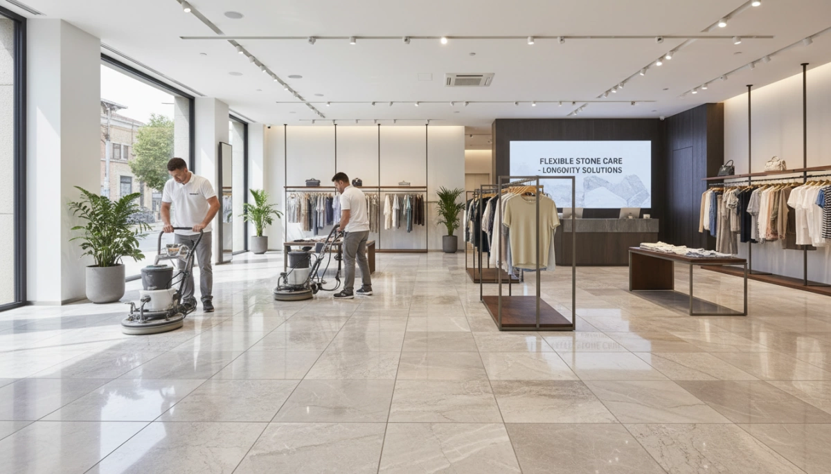 retail spaces flexible stone maintenance longevity