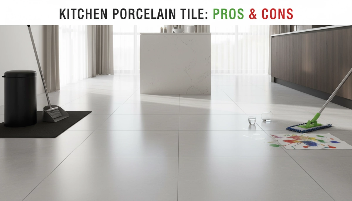 mga pros at cons ng porcelain tile flooring sa kusina