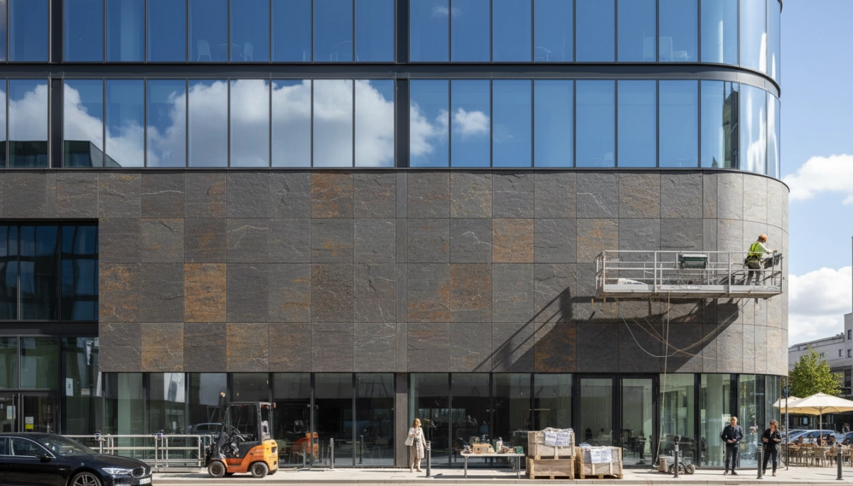 Dicke und Gewicht von flexiblem Stein für Hochhäuser