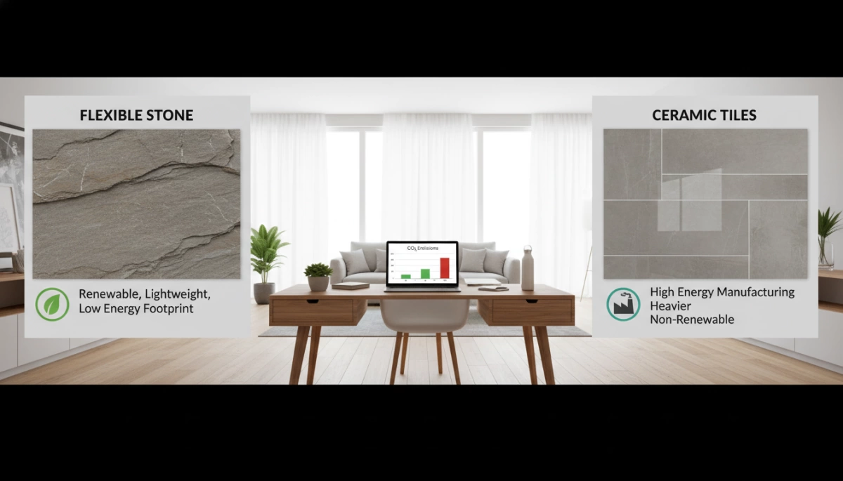 Flexibler Stein vs. Keramikfliesen Nachhaltigkeitsvergleich