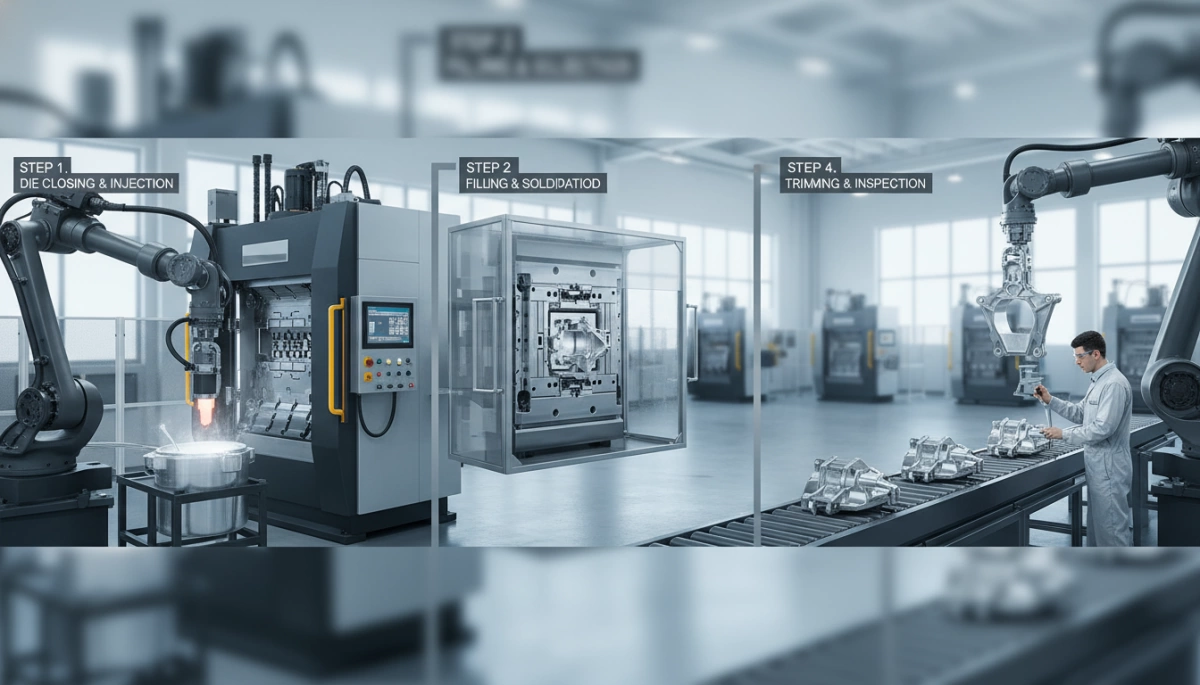 Resumen de pasos del proceso de fundición a presión