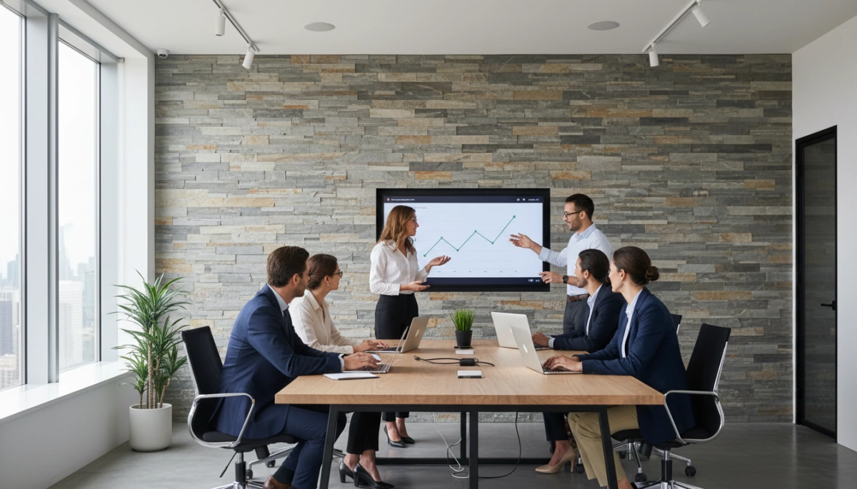 flexible stone panels for office buildings