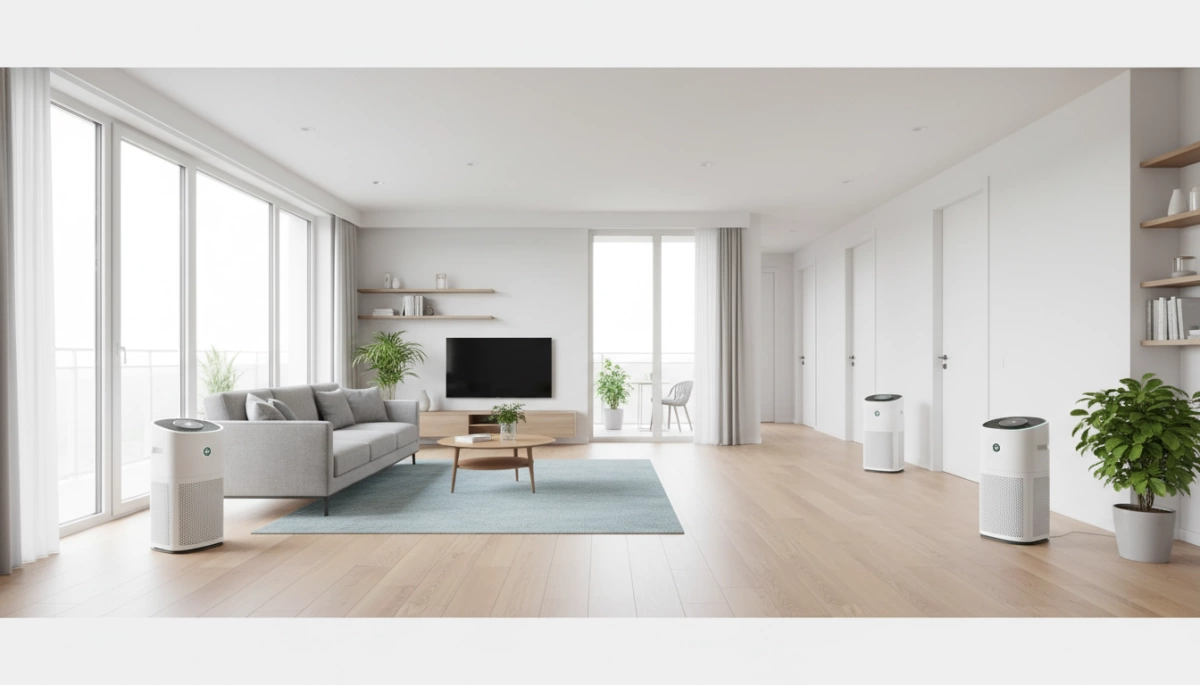 Optimal Air Purifier Placement in Large Rooms
