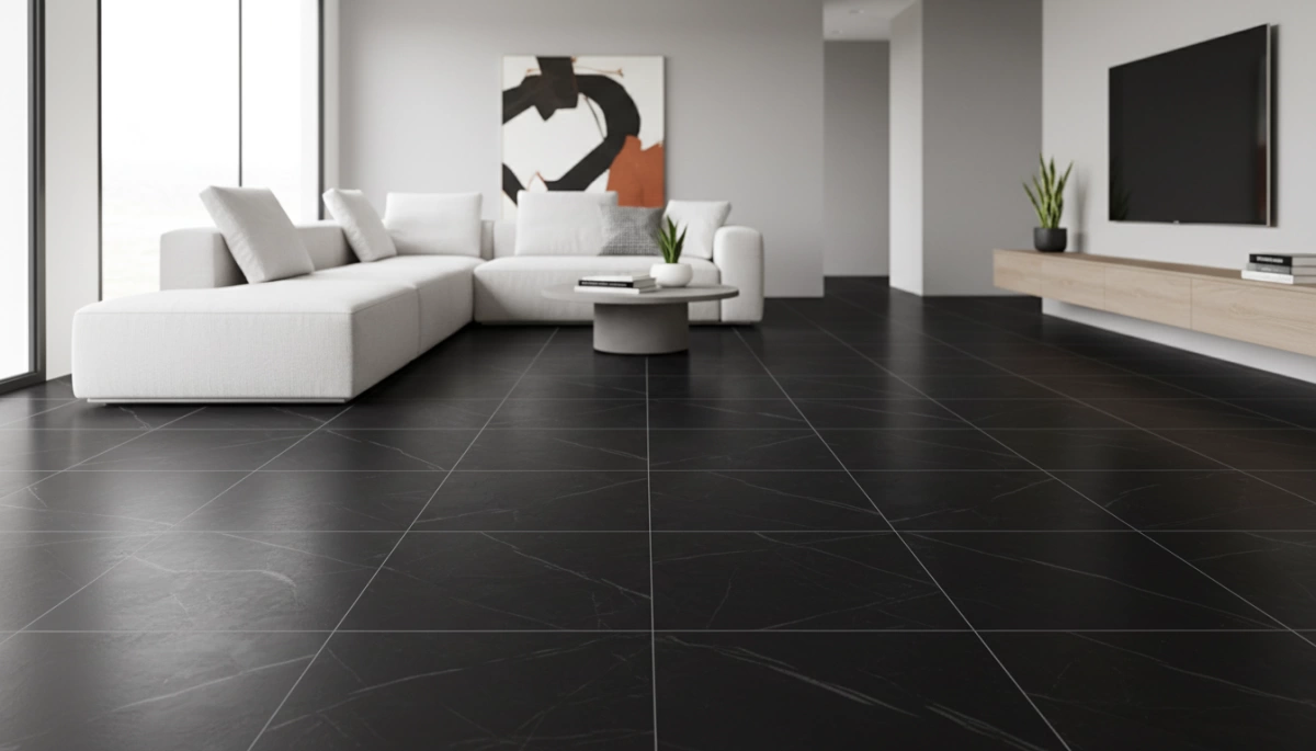 Revestimento de Cerâmica Preto Duality 24x24 em Espaços Modernos