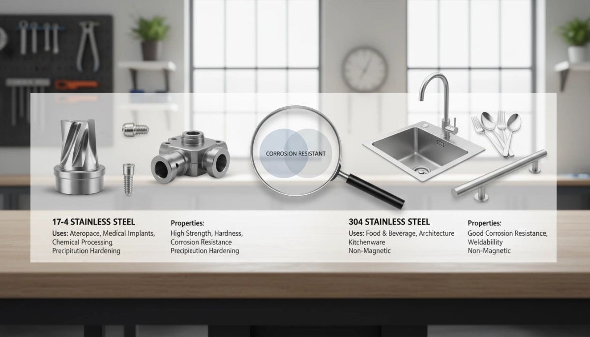 17-4 Stainless Steel vs 304: Uses & Applications