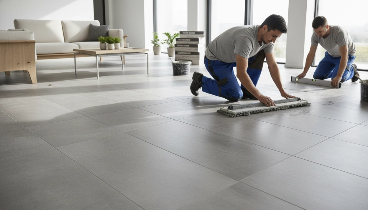 Installation et entretien des carreaux de sol en porcelaine grise