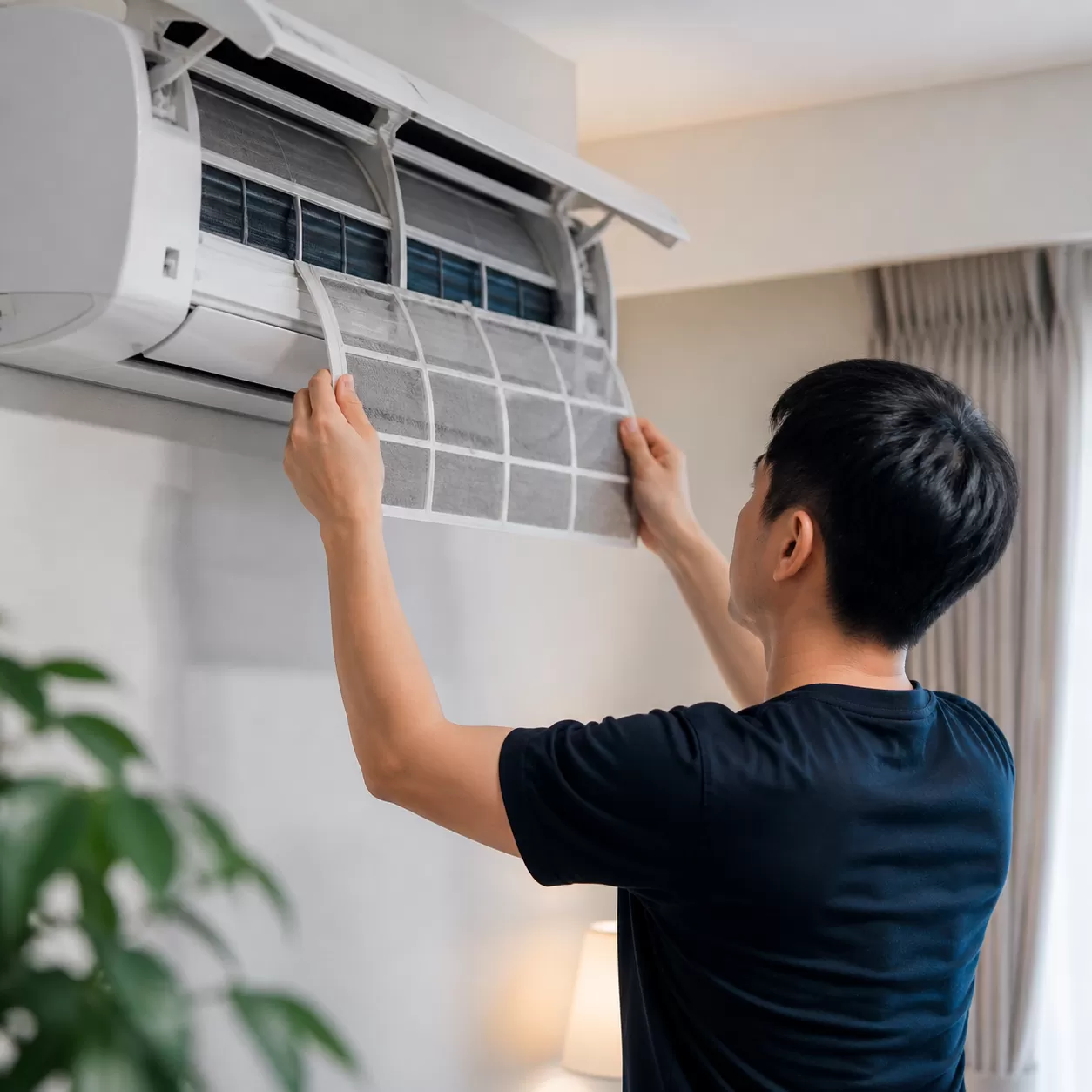 Air Conditioner Filter Cleaning and Reinstallation