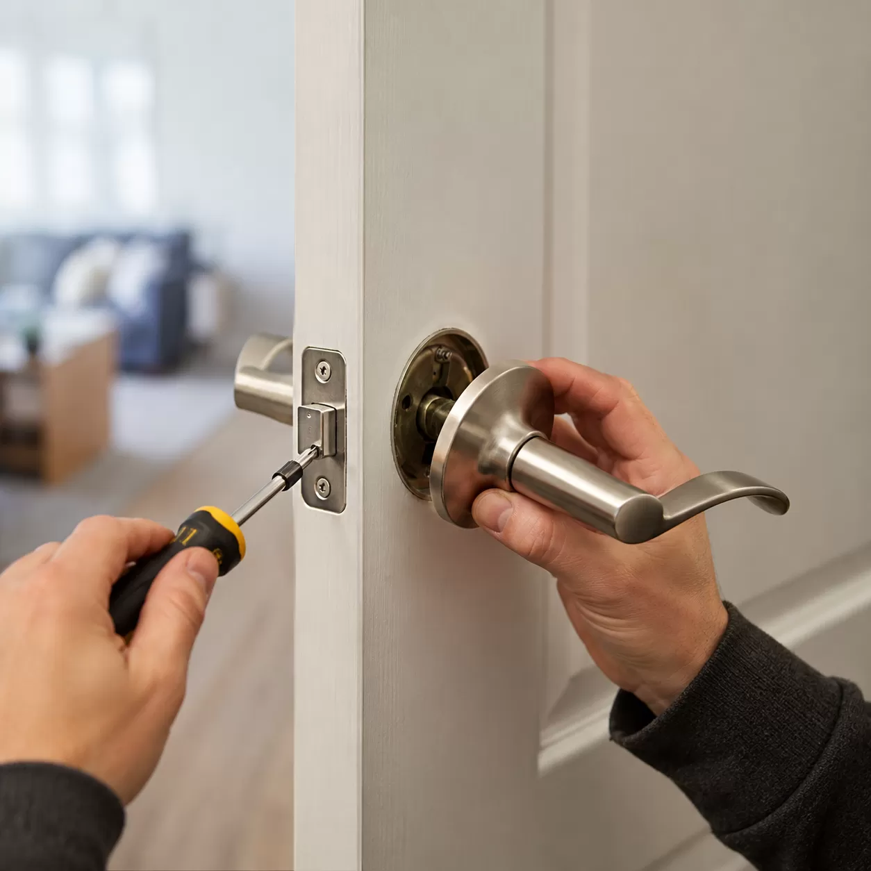 DIY Nickel Satin Door Handle Replacement