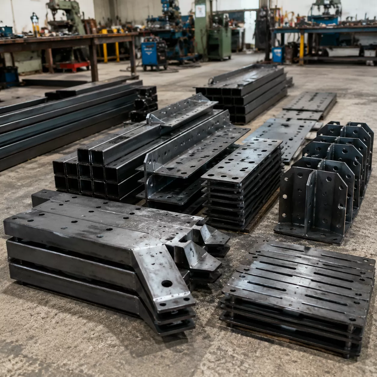 Mild steel fabrication with ready-to-assemble parts