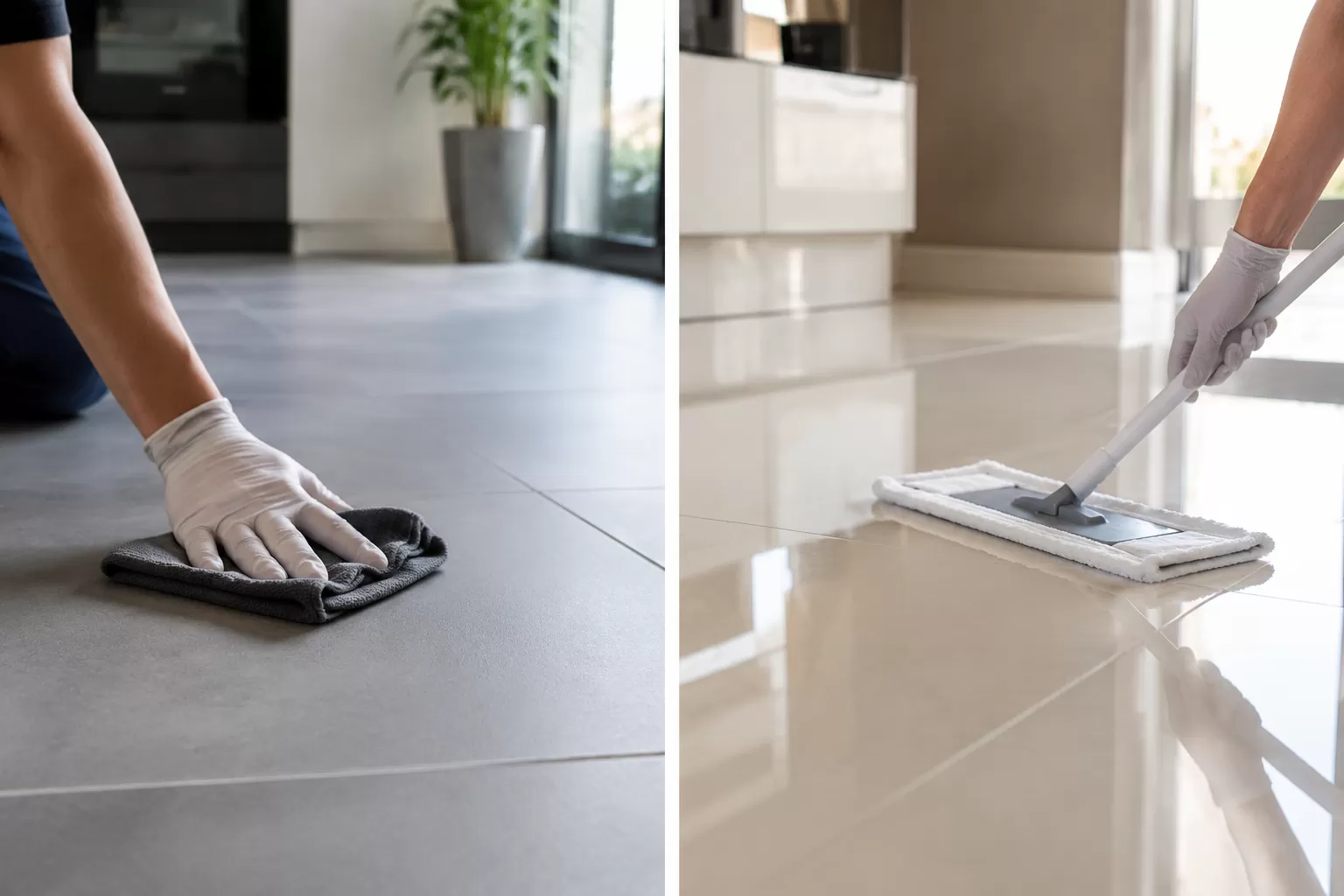 Matte vs. Glossy Tile Cleaning Comparison