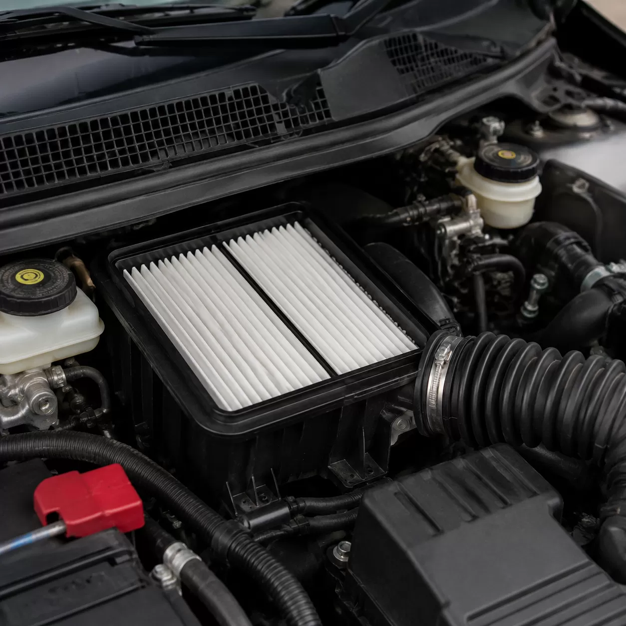 Engine air filter location in car