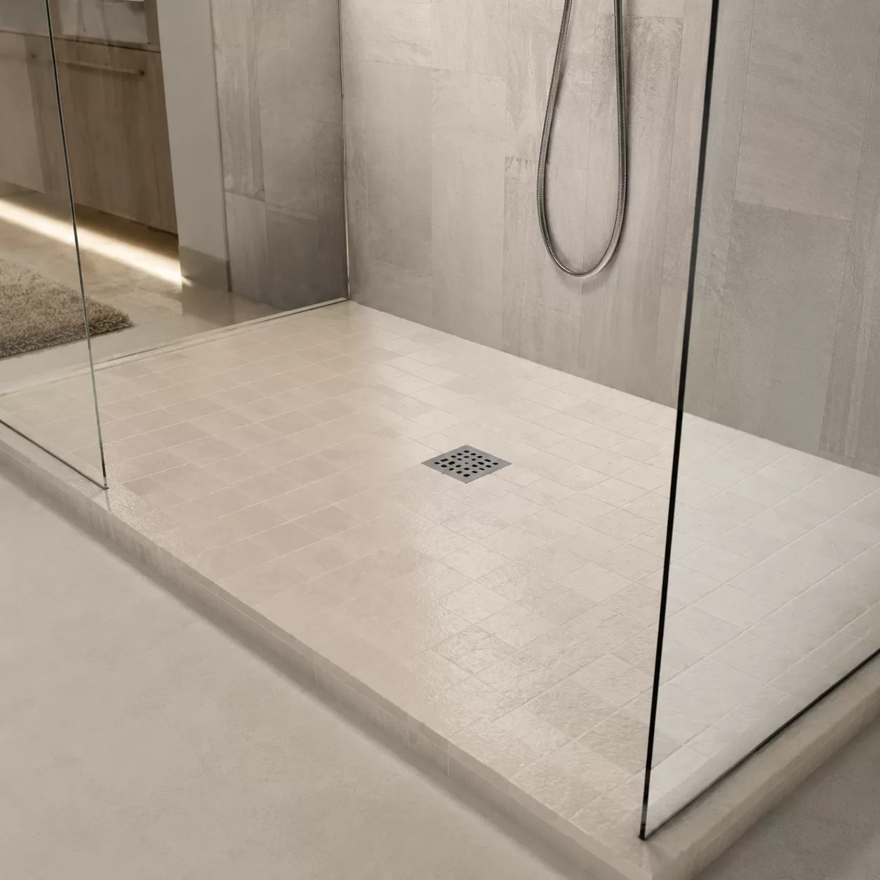 Porcelain shower floor safety options