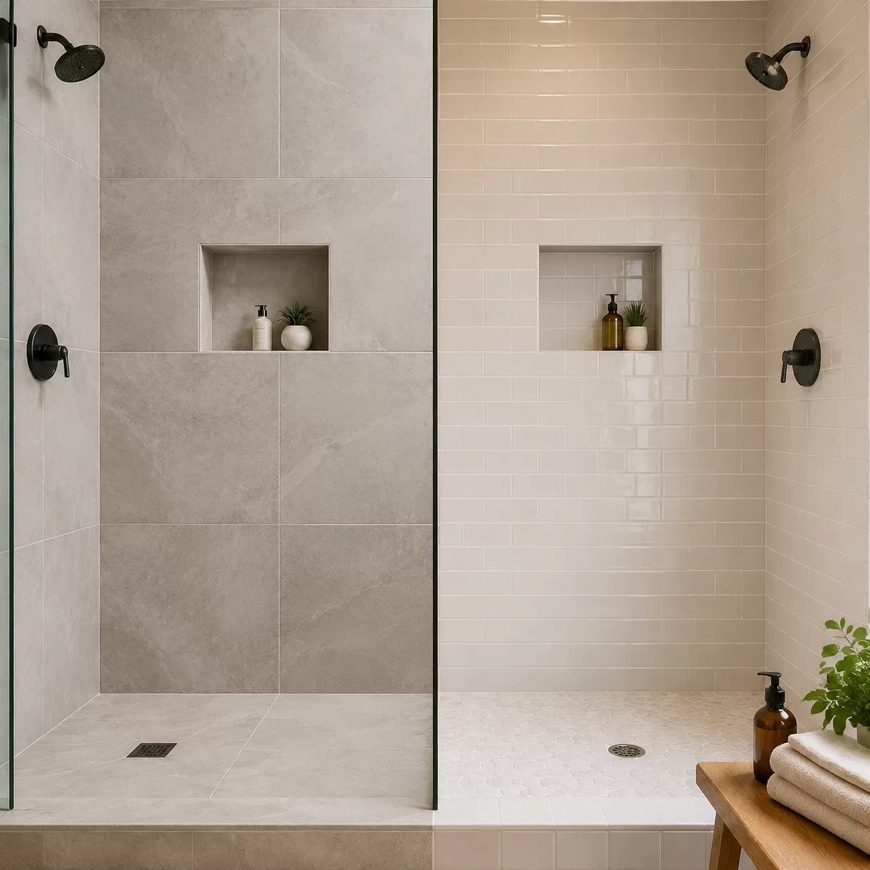 Paghahambing ng Porcelain at Ceramic Shower Tile