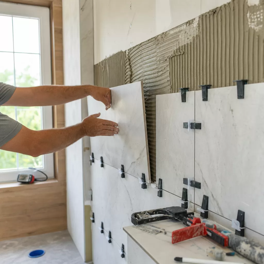 Factores de instalación al usar azulejos de suelo en paredes