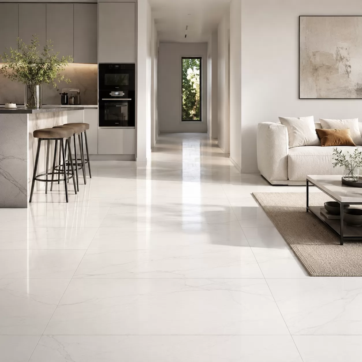 White Porcelain Tile Finishes and Tones
