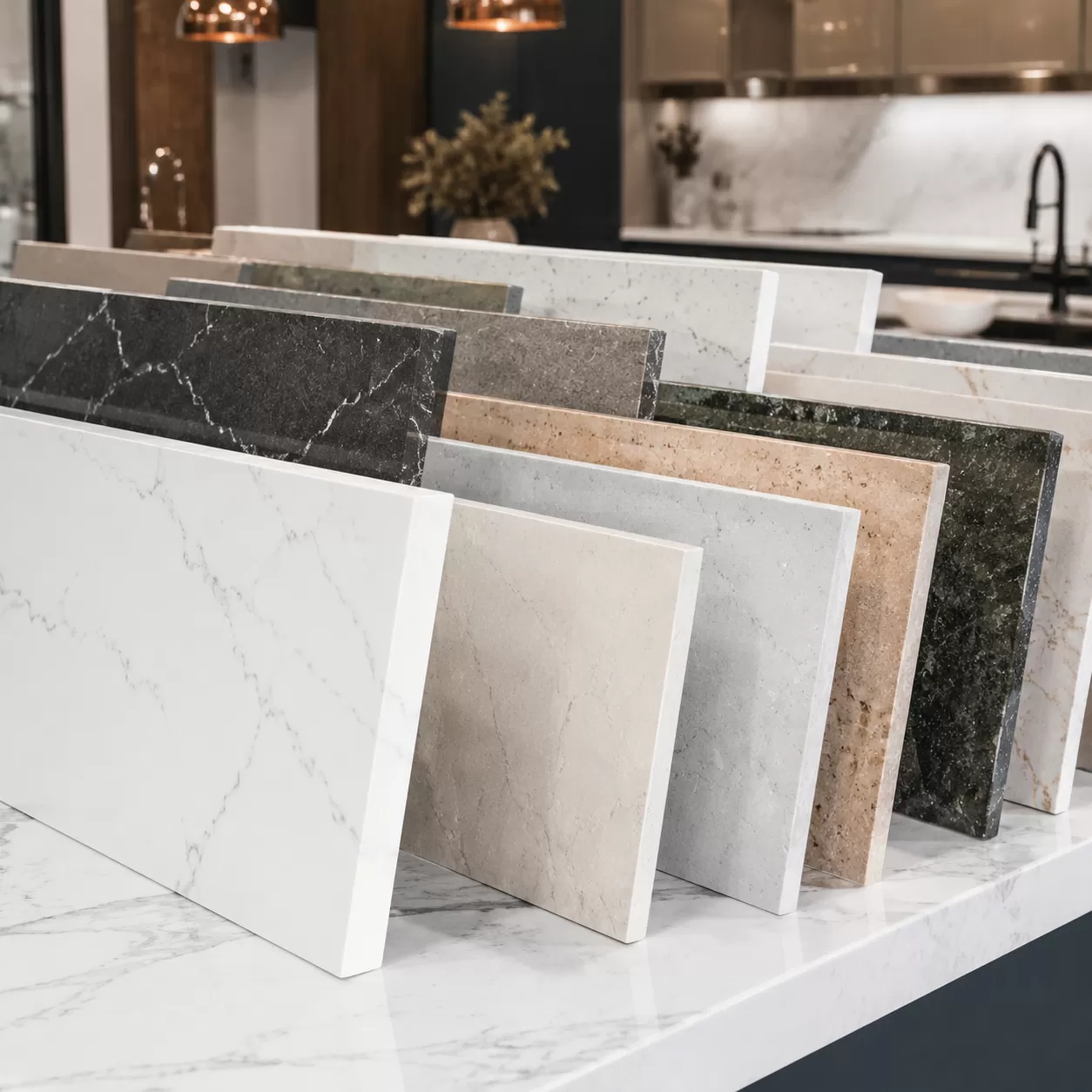 Quartz Slab Multi-Color Palette Ideas