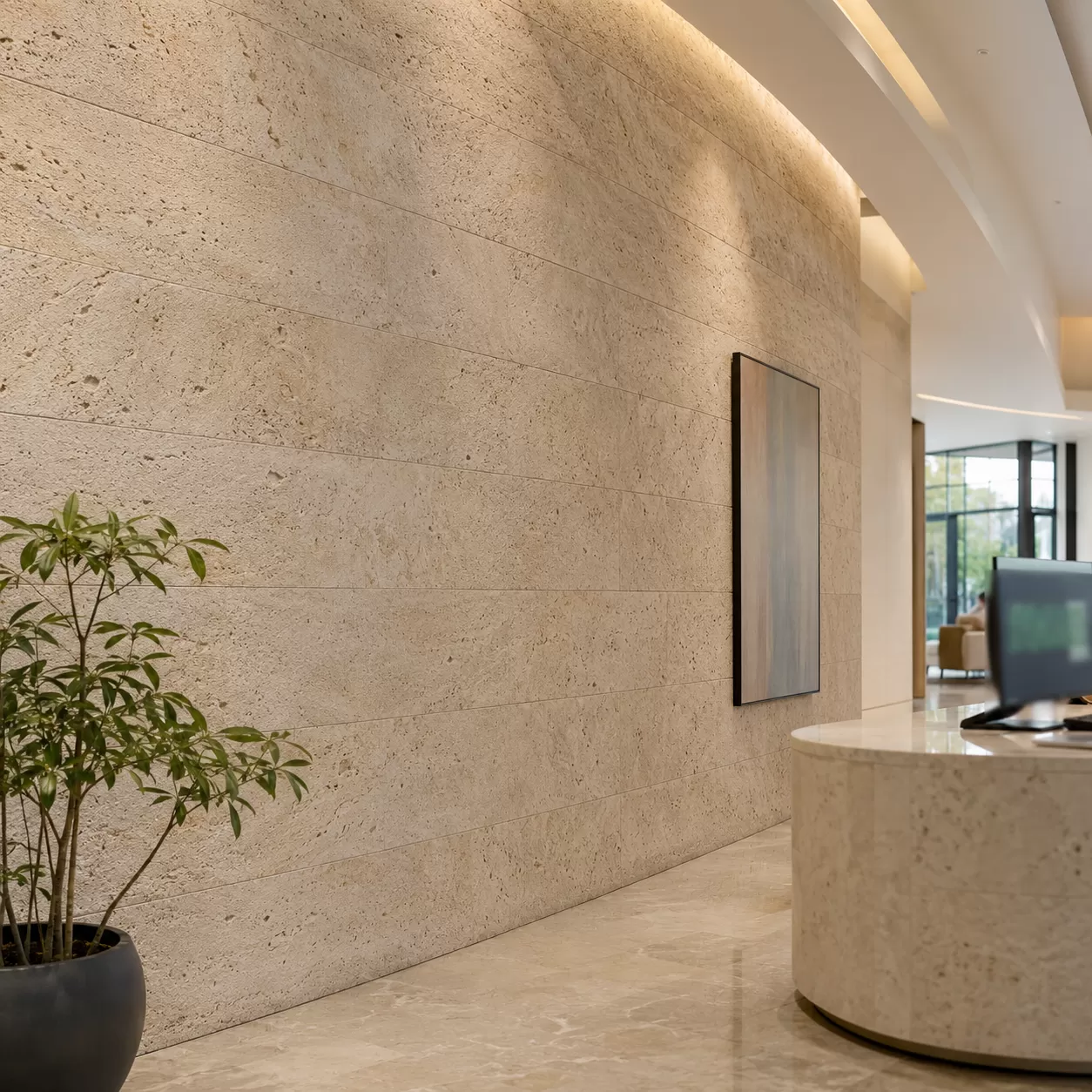 Flexible Travertine Panels Stone Walls