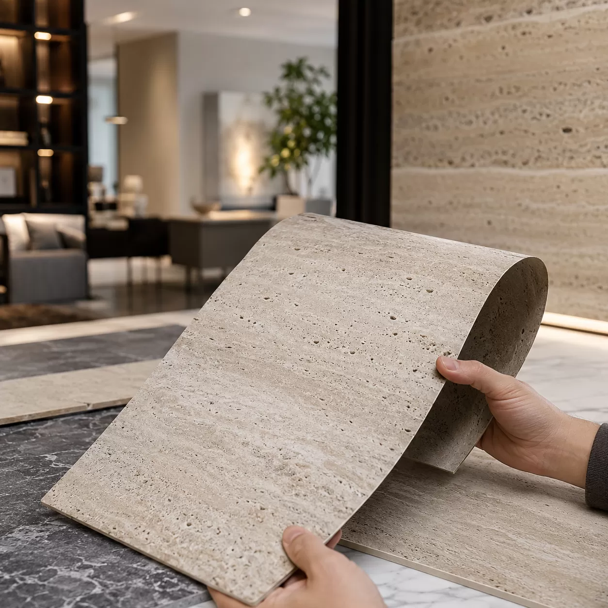 Flexible Travertine Stone Panels