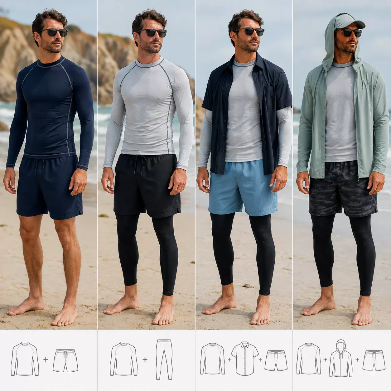 rash guard swimwear layering guide