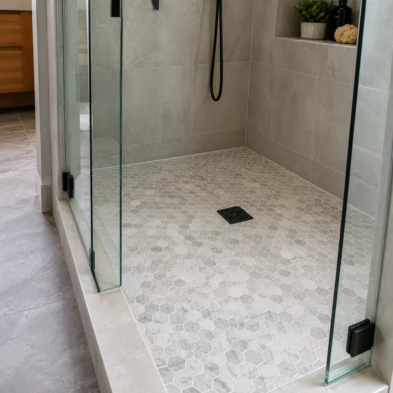 porcelain shower floor tile design ideas