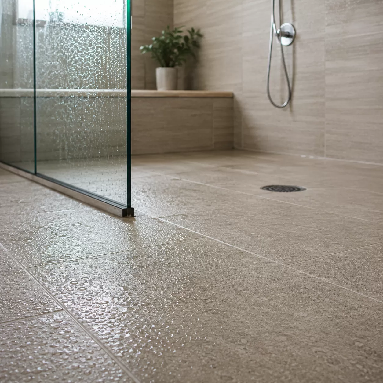 porcelain shower tile safety and grip