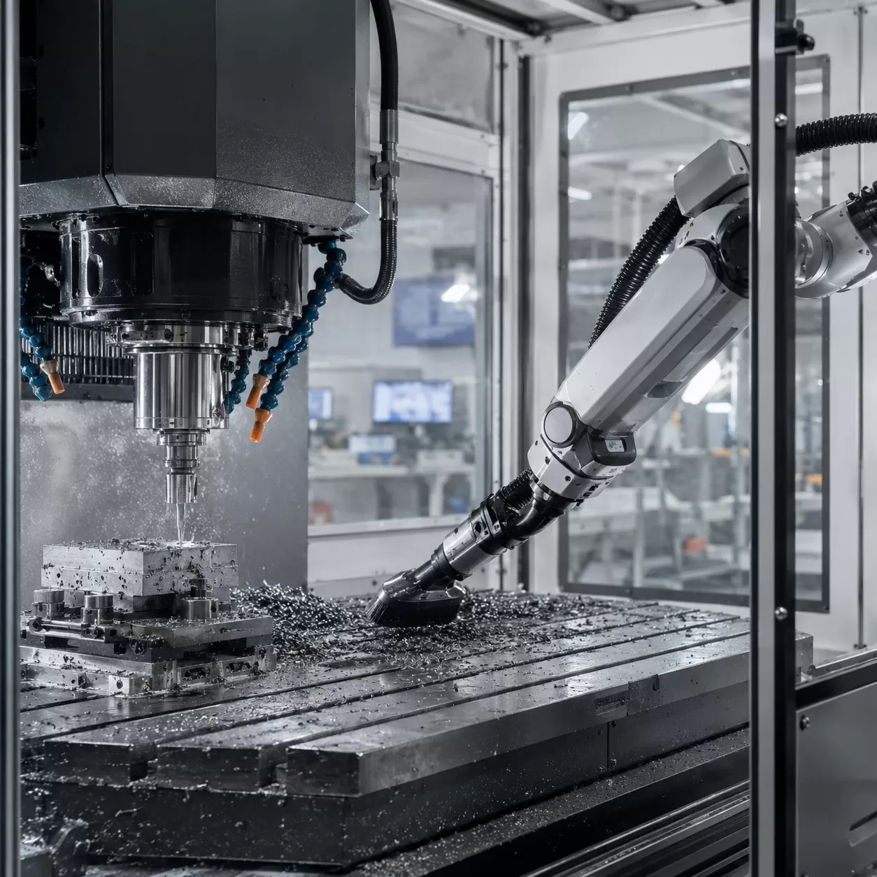 CNC Machine Metal Chip Clearing MRR Optimization
