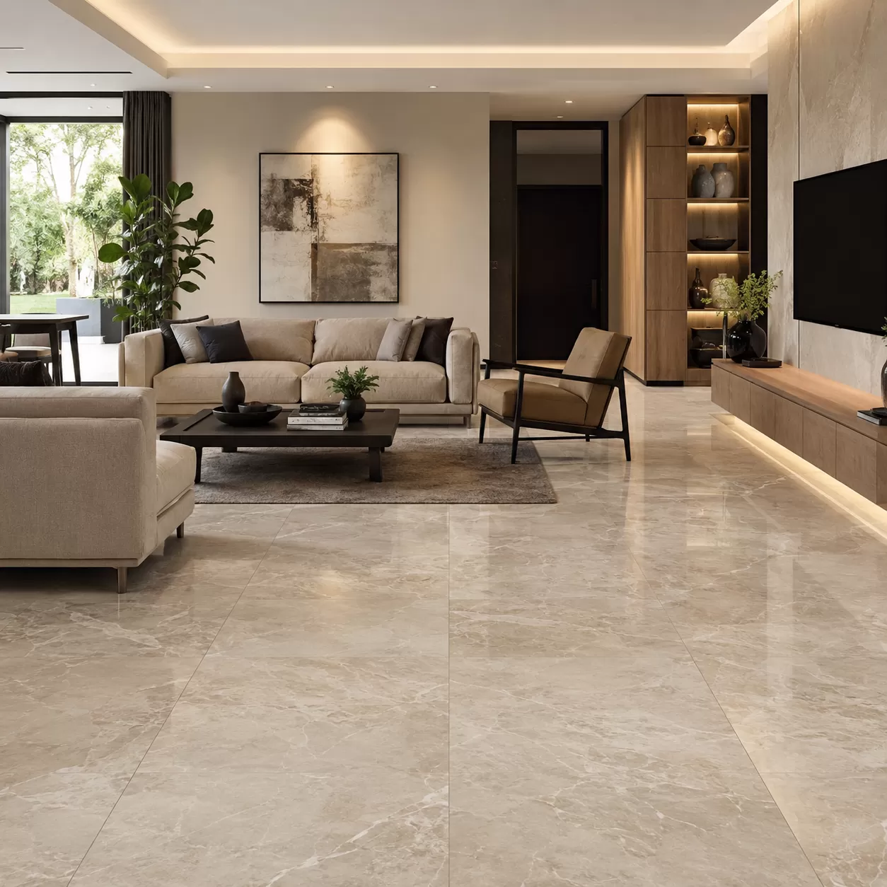 Finitions populaires des carreaux en porcelaine pour le salon
