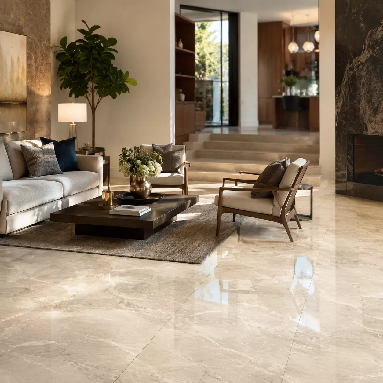 ideias de design de azulejos de luxo para sala de estar