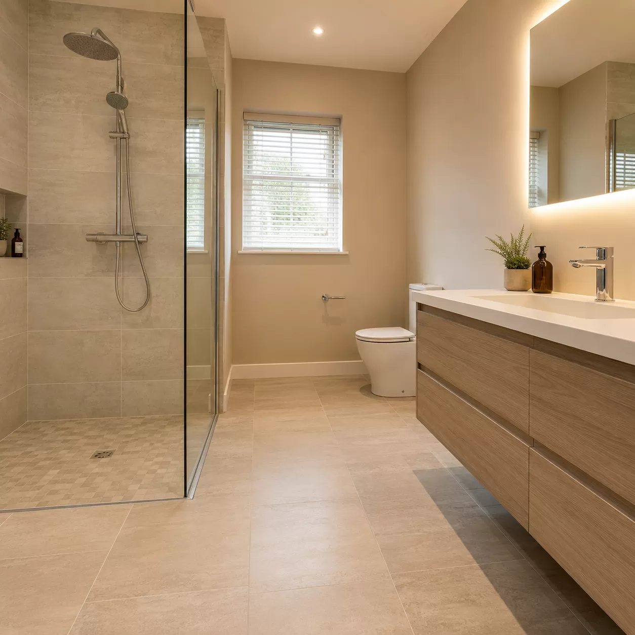 Bathroom porcelain tile applications