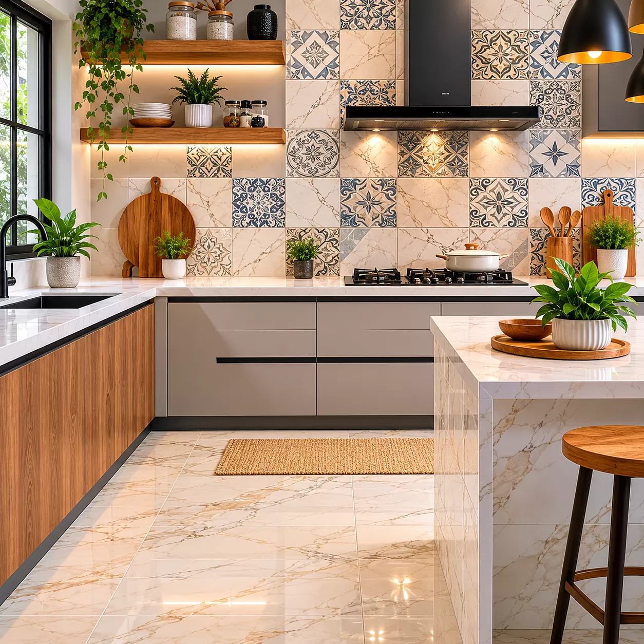 Kitchen Porcelain Tile Design Ideas