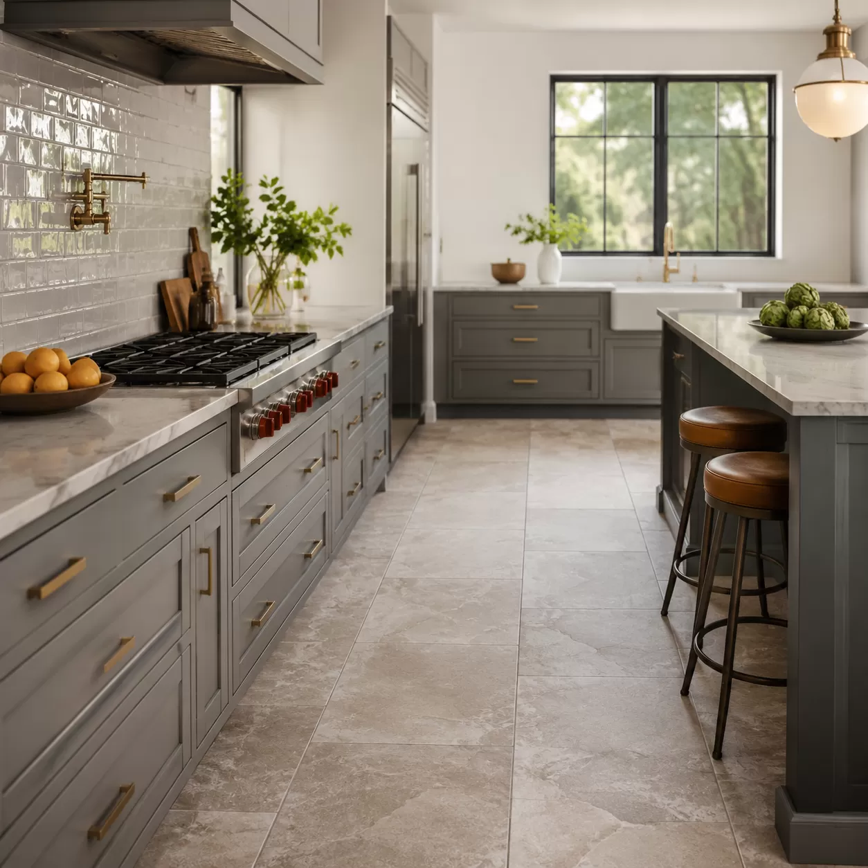 Kitchen porcelain tile design ideas