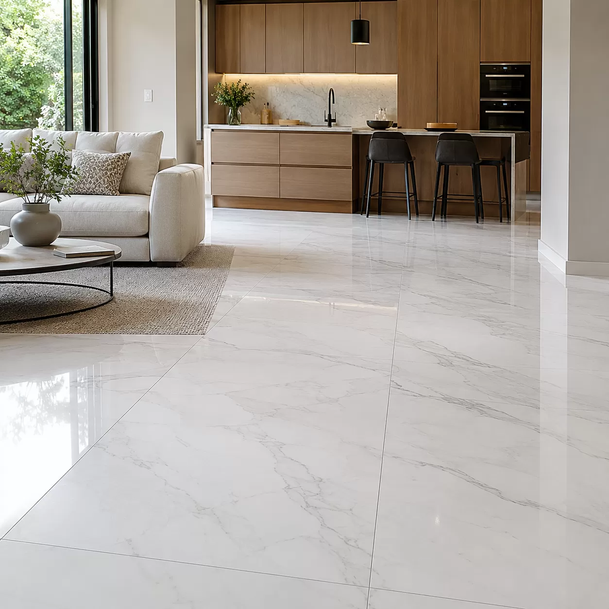 Large White Porcelain Tile Design Styles