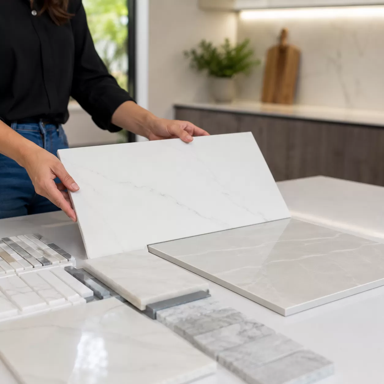 Large white porcelain tile selection and cost guide