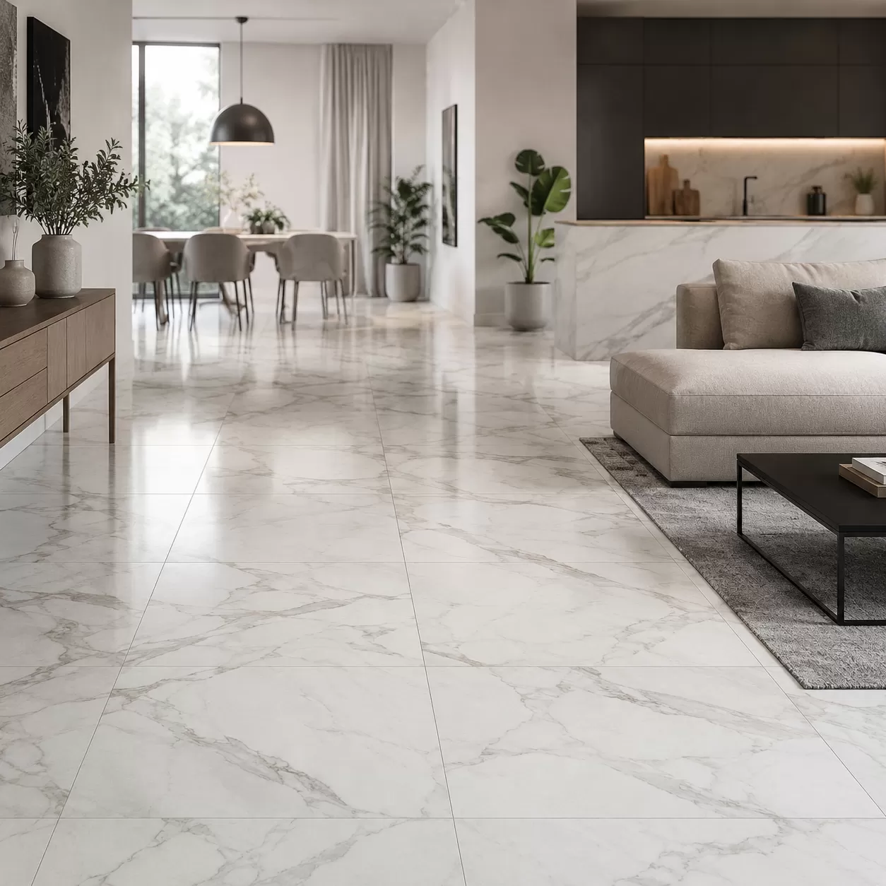 Marble Look Porcelain Tile Finishes and Formats