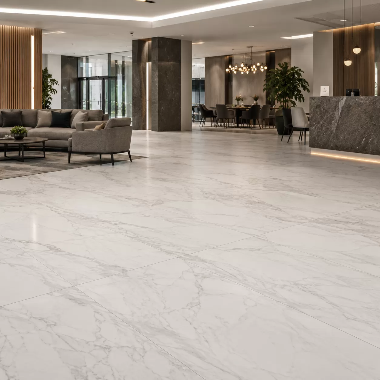 Marble Look Porcelain Tile for Commercial Design