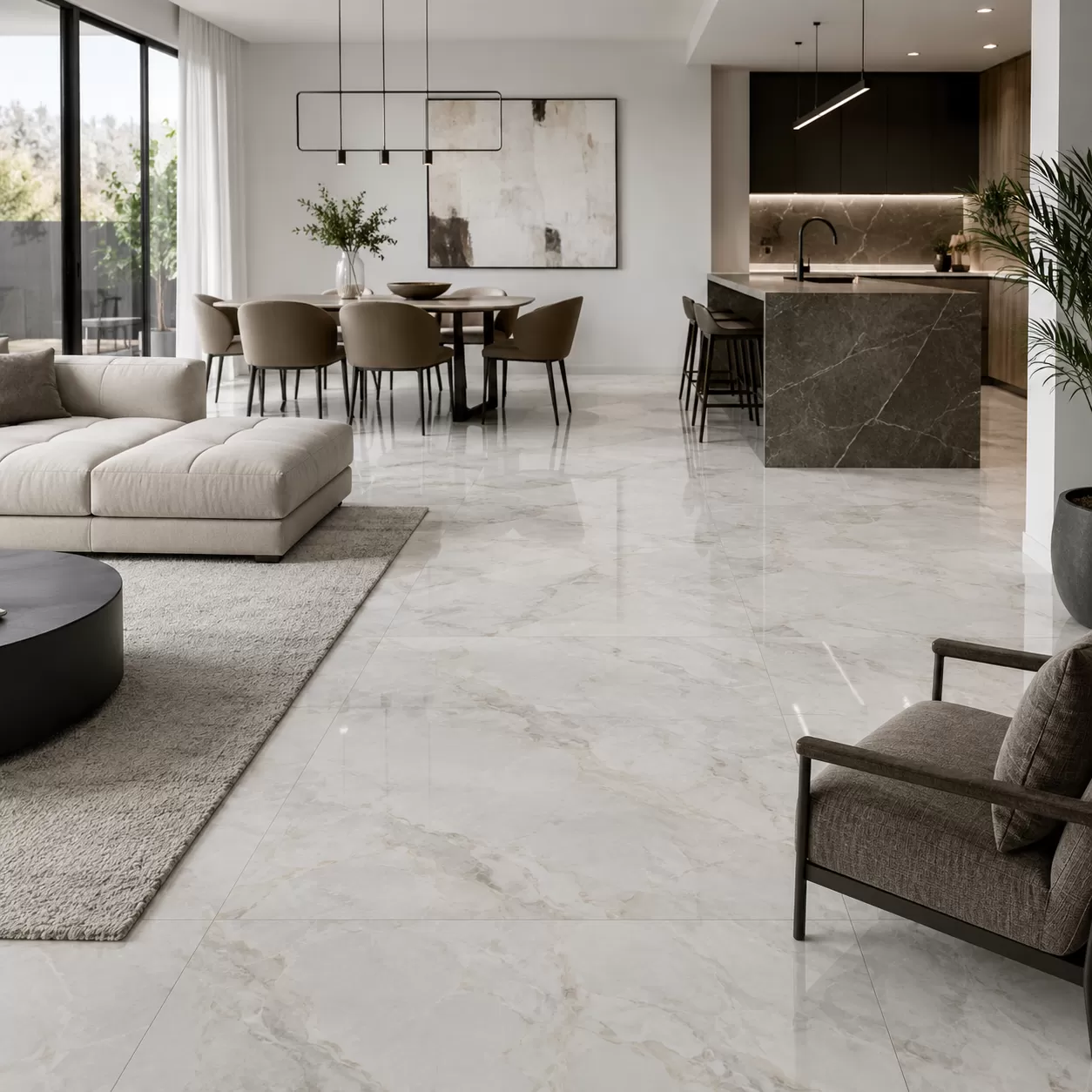Marble Look Porcelain for High-Traffic Spaces