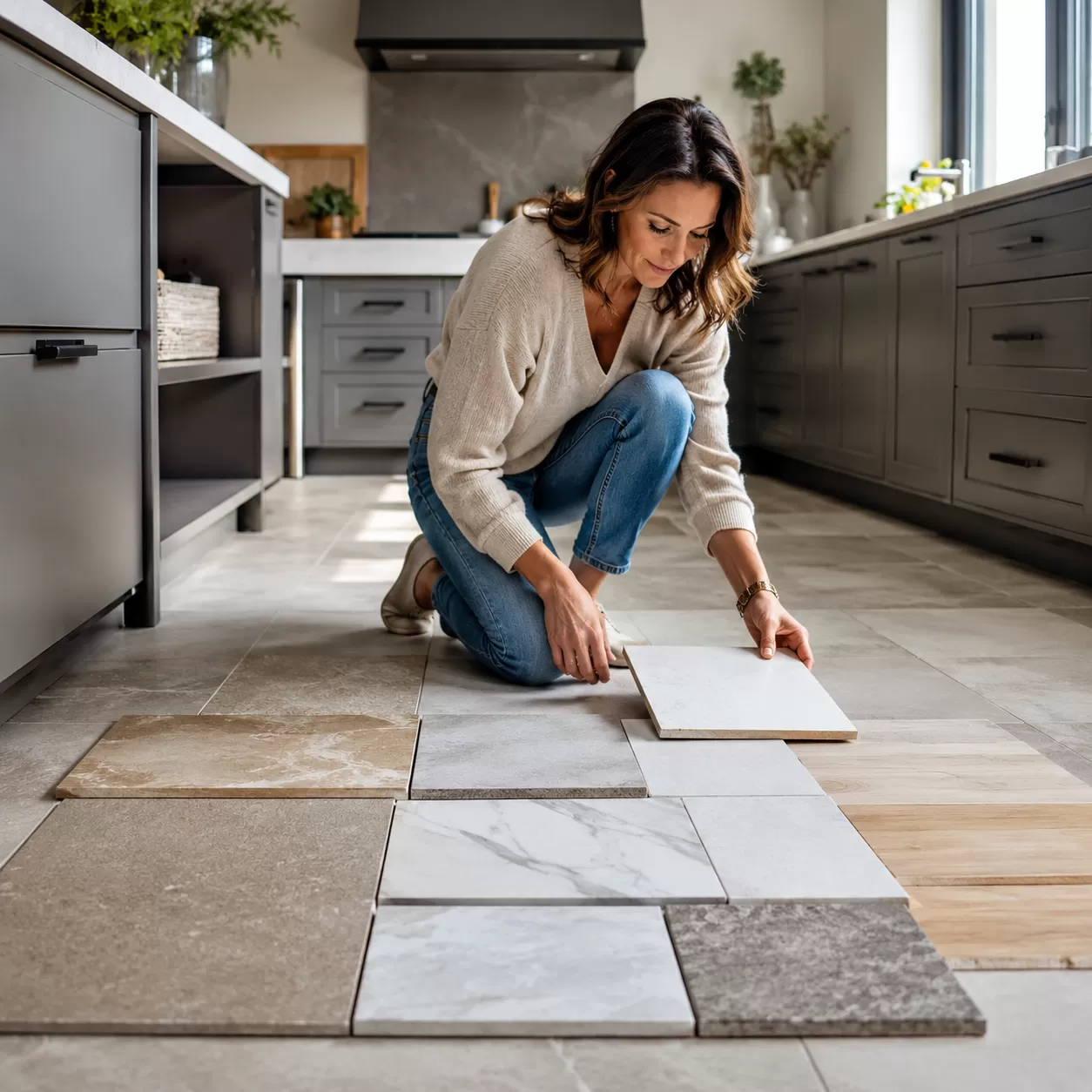 kitchen porcelain tile flooring selection
