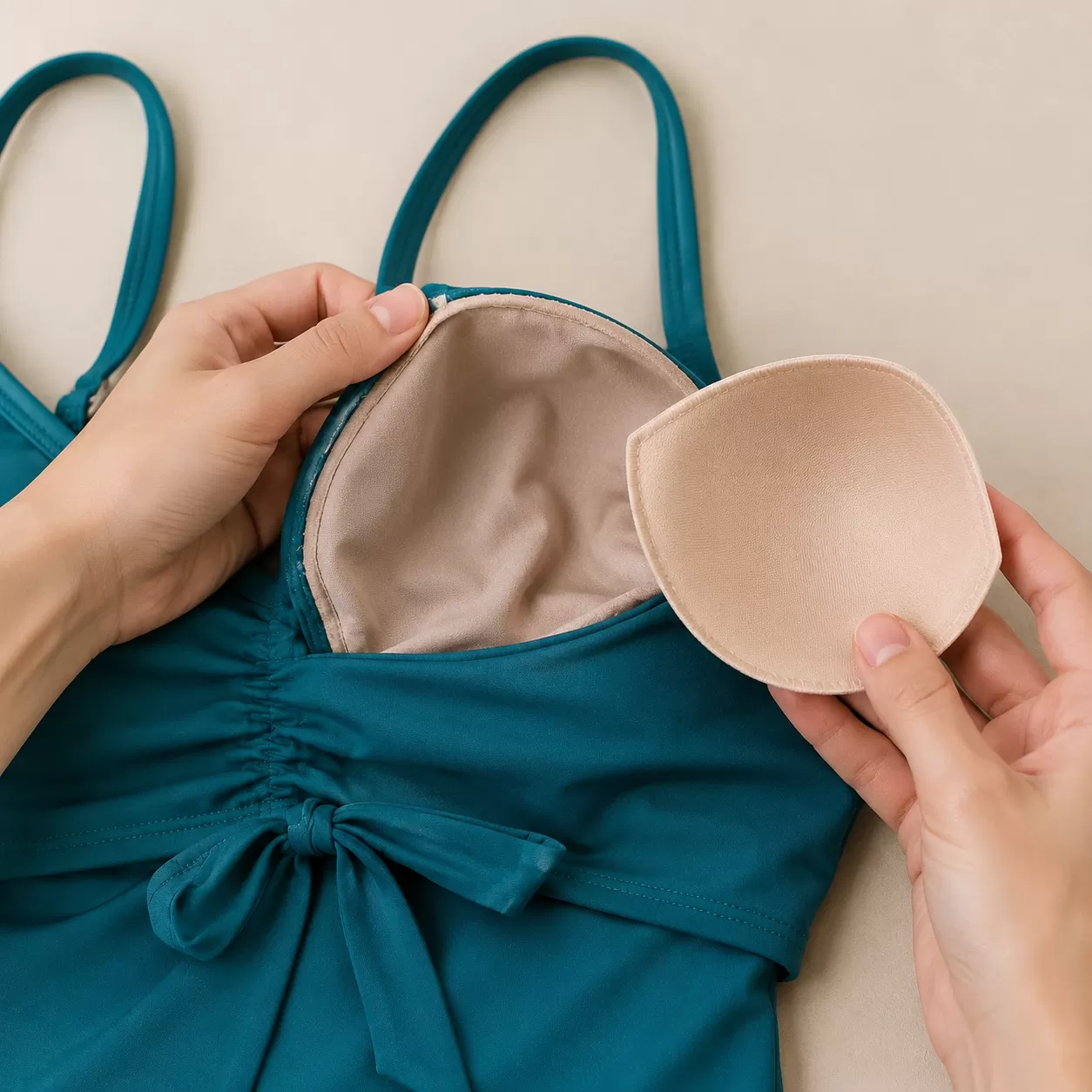 What is a shelf bra in swimwear