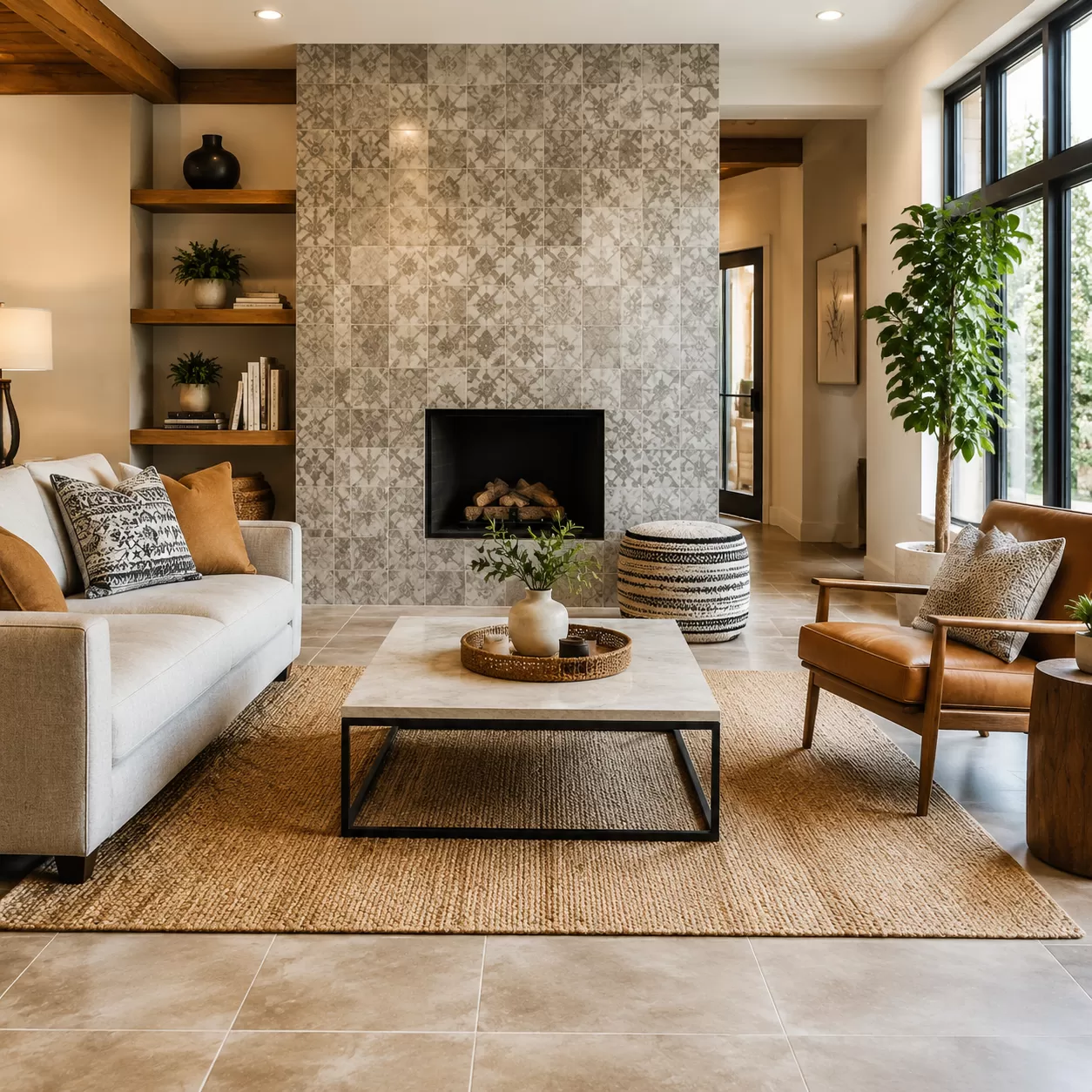 Living Room Tile Accent Ideas
